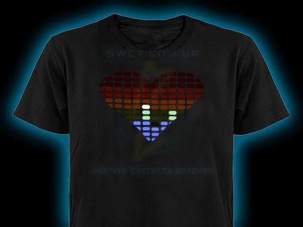 Мужская Светящаяся футболка с эквалайзером Rainbow Love