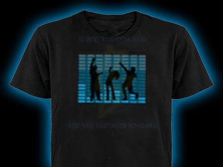 Электронная мужская футболка с эквалайзером Dance-blue