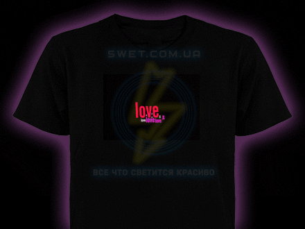 Светящаяся футболка с эквалайзером Love