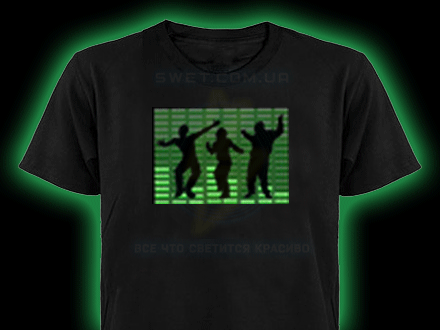 Интерактивная футболка с эквалайзером Dance (green)