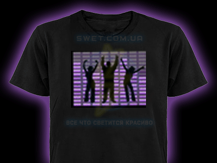 Мужская Электронная футболка с эквалайзером Purple Dance